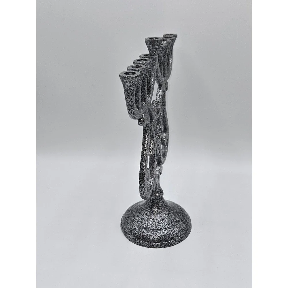 Vintage Metal Menorah Star of David‎ 9 Candle Candelabra Judaica Decor
